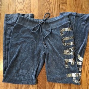 PINK Victoria’s Secret Grey velour pants
